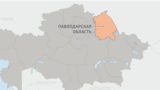 Kazakhstan – RUS Map of Pavlodar region / Pavlodar oblast